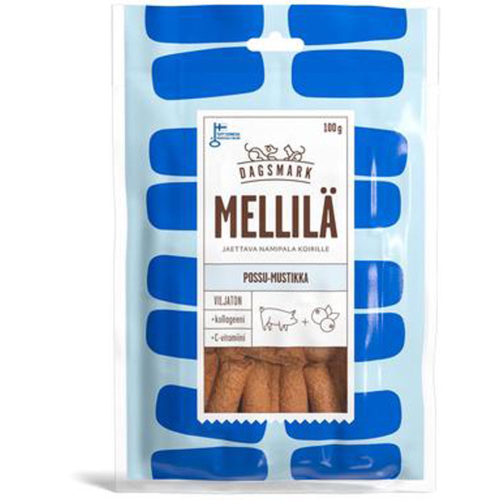 Dagsmark Mellilä Possu-Mustikka Jaettava Nami Koirille 100 g