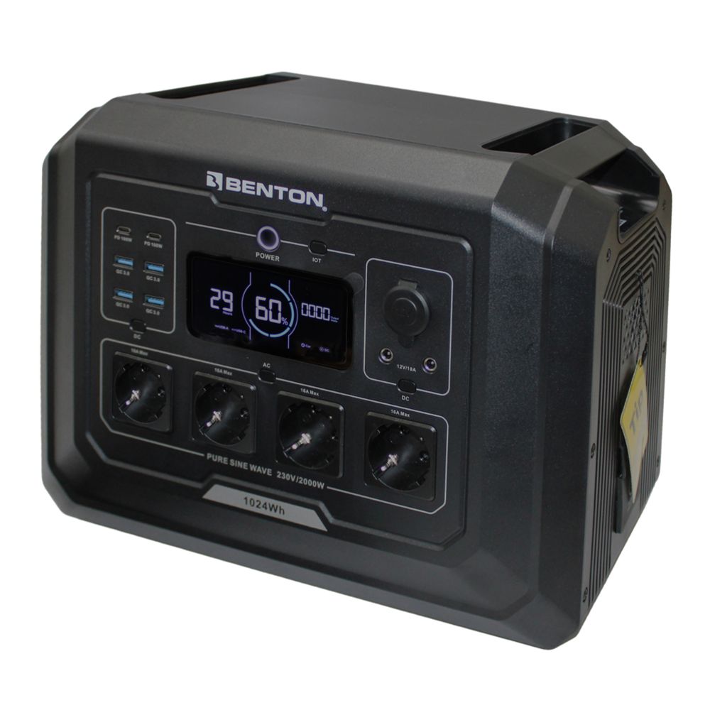 Benton kannettava virta-asema 2000 W 1024 Wh