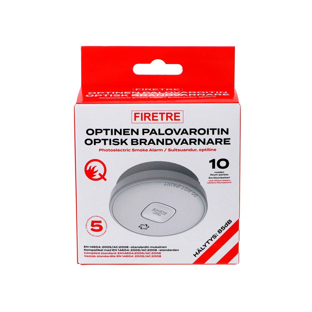 Firetre optiline suitsuandur 10-aastase akuga