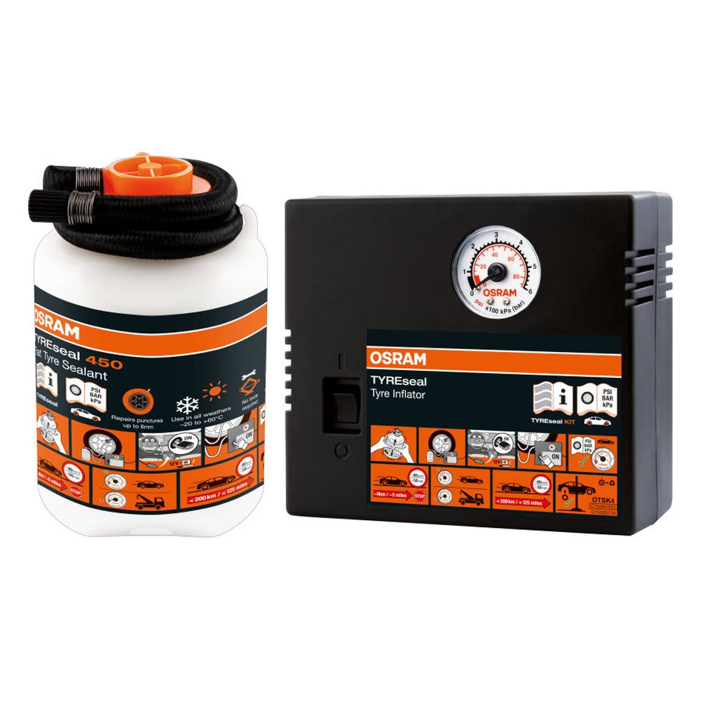 Osram Tyreseal Kit rehviparanduskomplekt (õhukompressor + hermeetik)