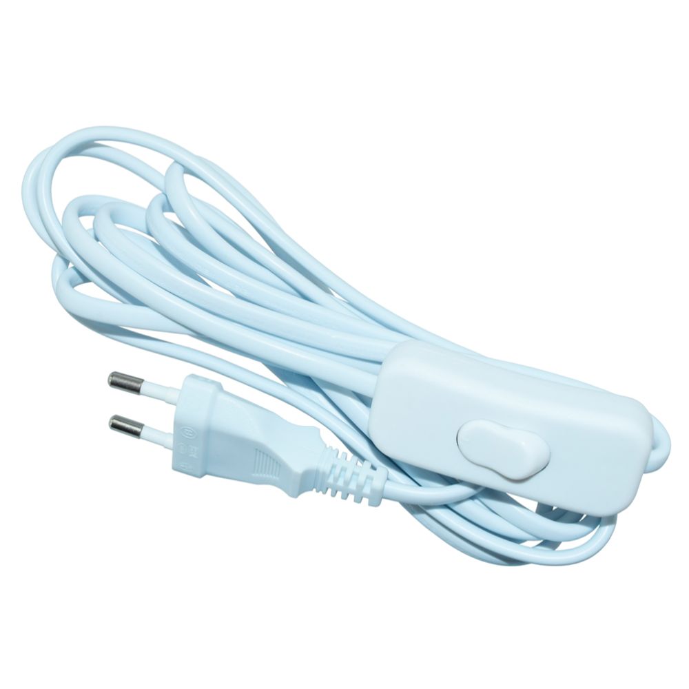 Harju kabel med strömbrytare 2 + 0,5 m vit
