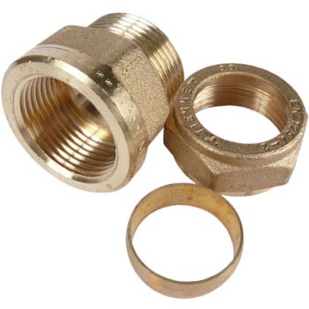 Klämringskoppling 3/4" invändig gänga x 22 mm