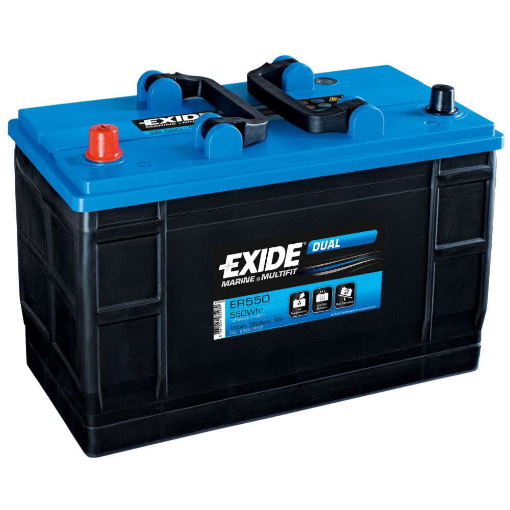 Exide Dual ER550 115 Ah / 760 A aku, P 350 x L 175 x K 225, +-