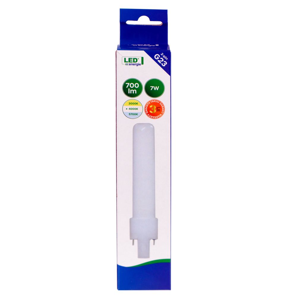 LED sormilamppu G23 7W 4000K 700 lm 2-nastainen