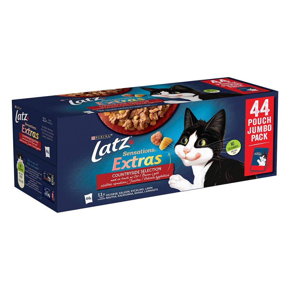 Latz Sensations Extras Countryside kassitoitu sortiment, 44 x 85 g