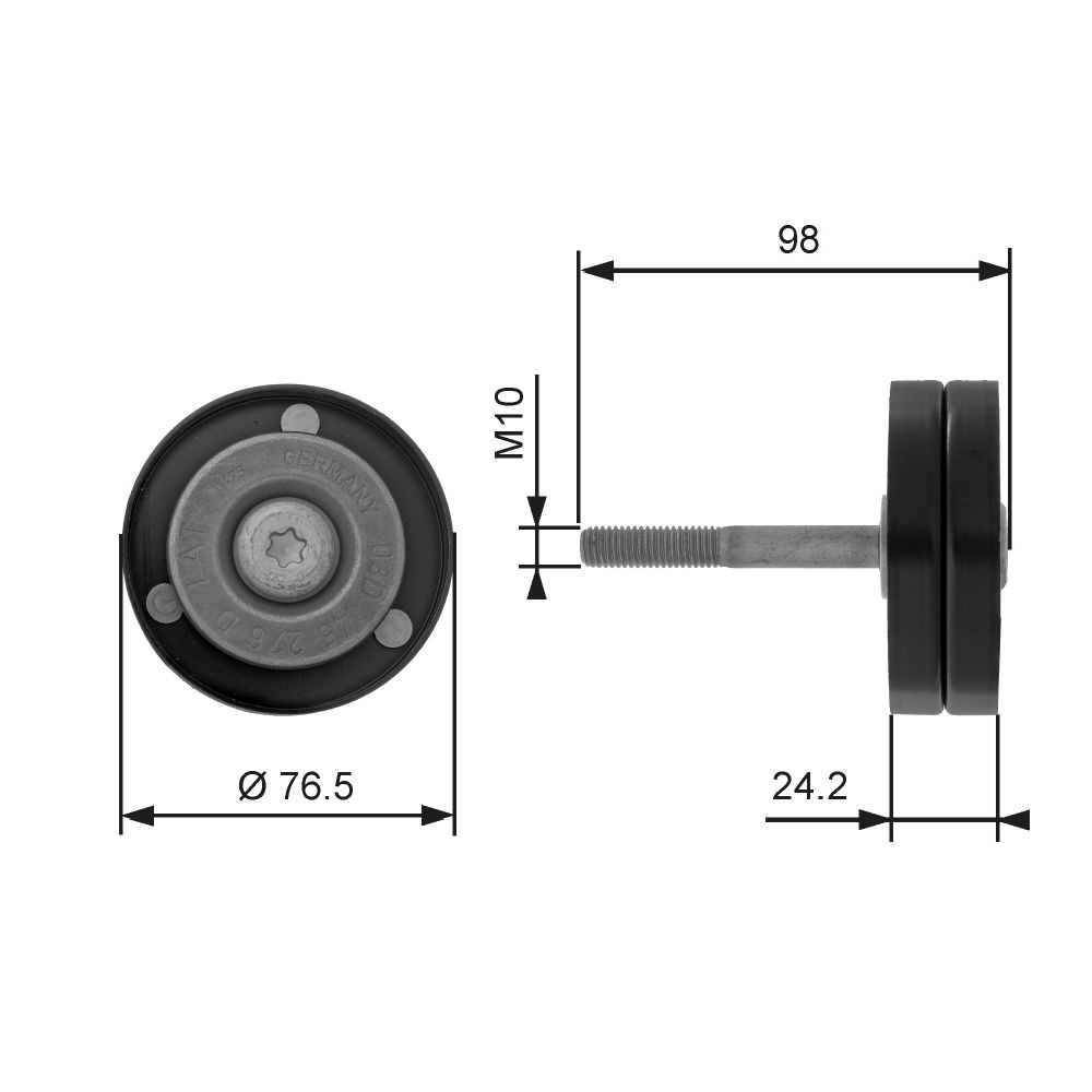Styrrulle, multiribbrem 30-0656