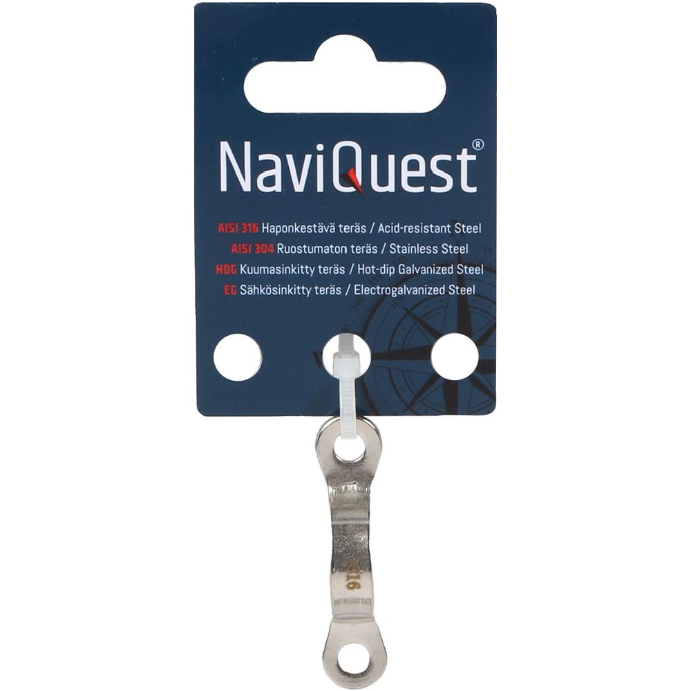 Naviquest bygel med skruvfäste tunn 46 mm AISI 316