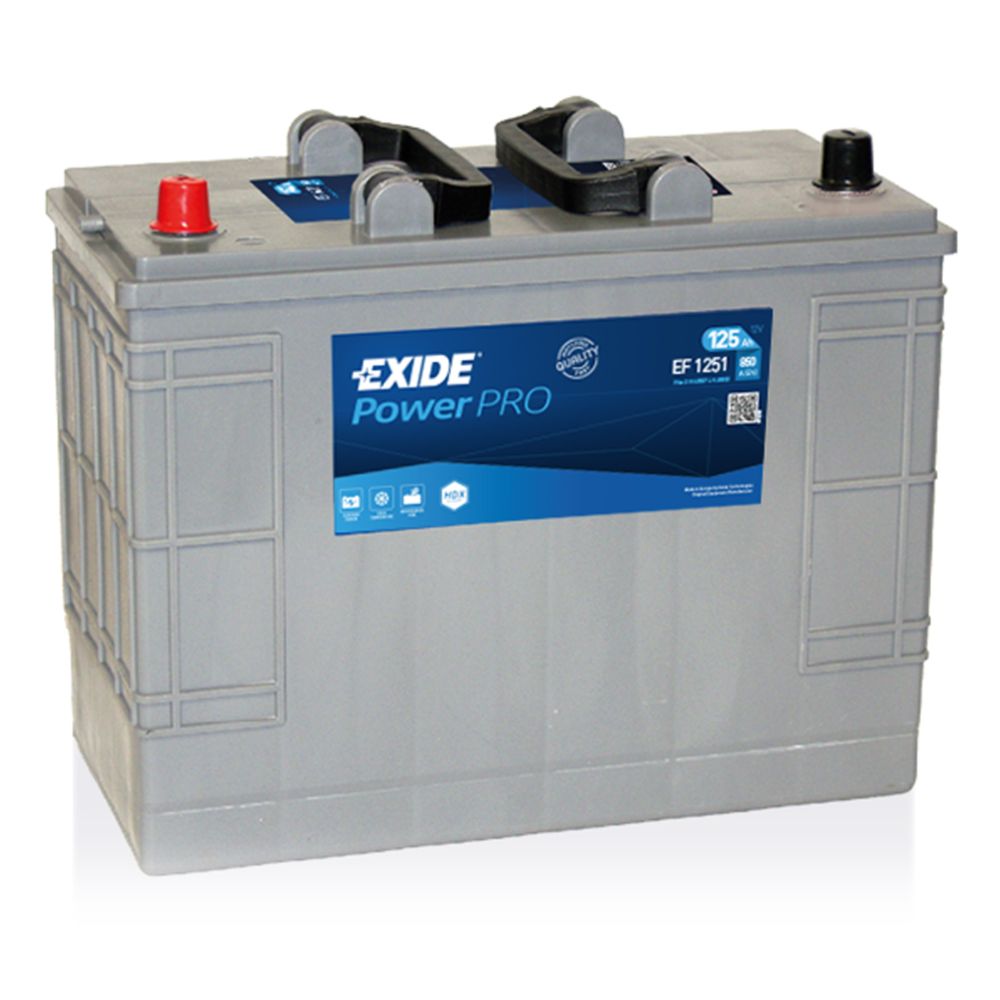 Exide PowerPRO EF1251 125 Ah / 850 A batteri L349 x B175 x H285 +-