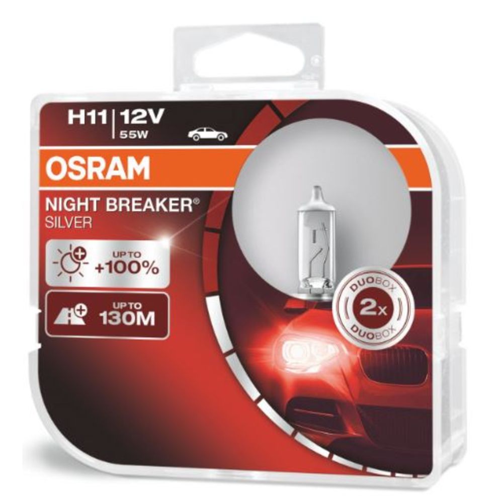 Osram Night Breaker Silver H11-polttimopari +100% 12V / 55W