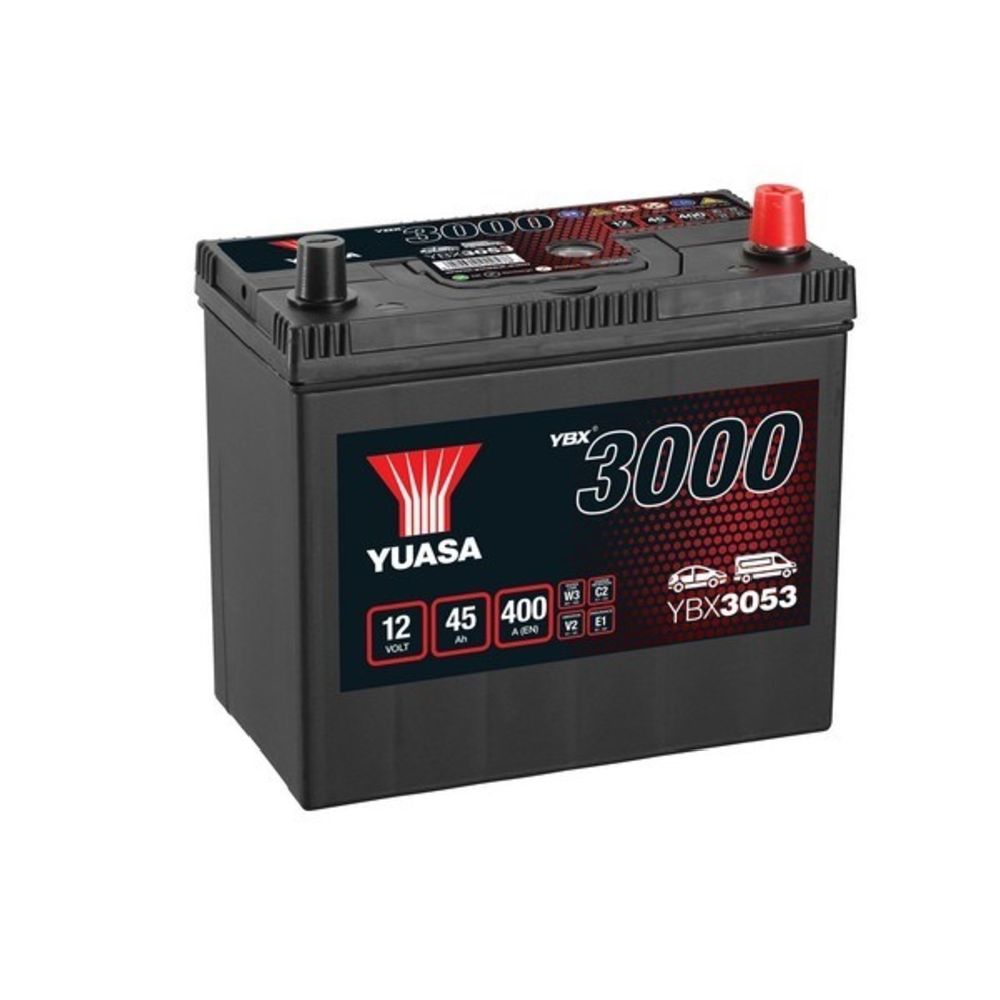 Yuasa YBX3053 45Ah / 400A akku P238 x L129 x K225 -+