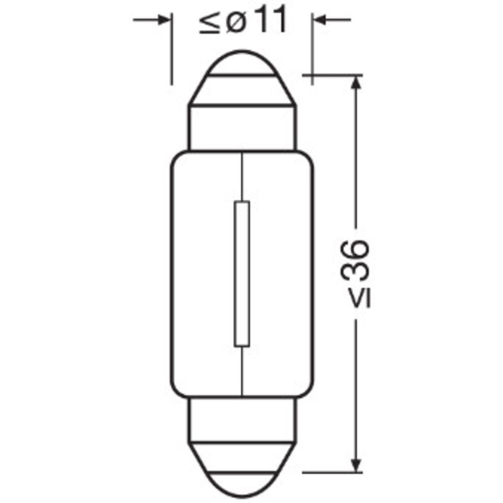 Osram SV8,5-polttimopari 12V 5W C5W "sukkula" 36 mm
