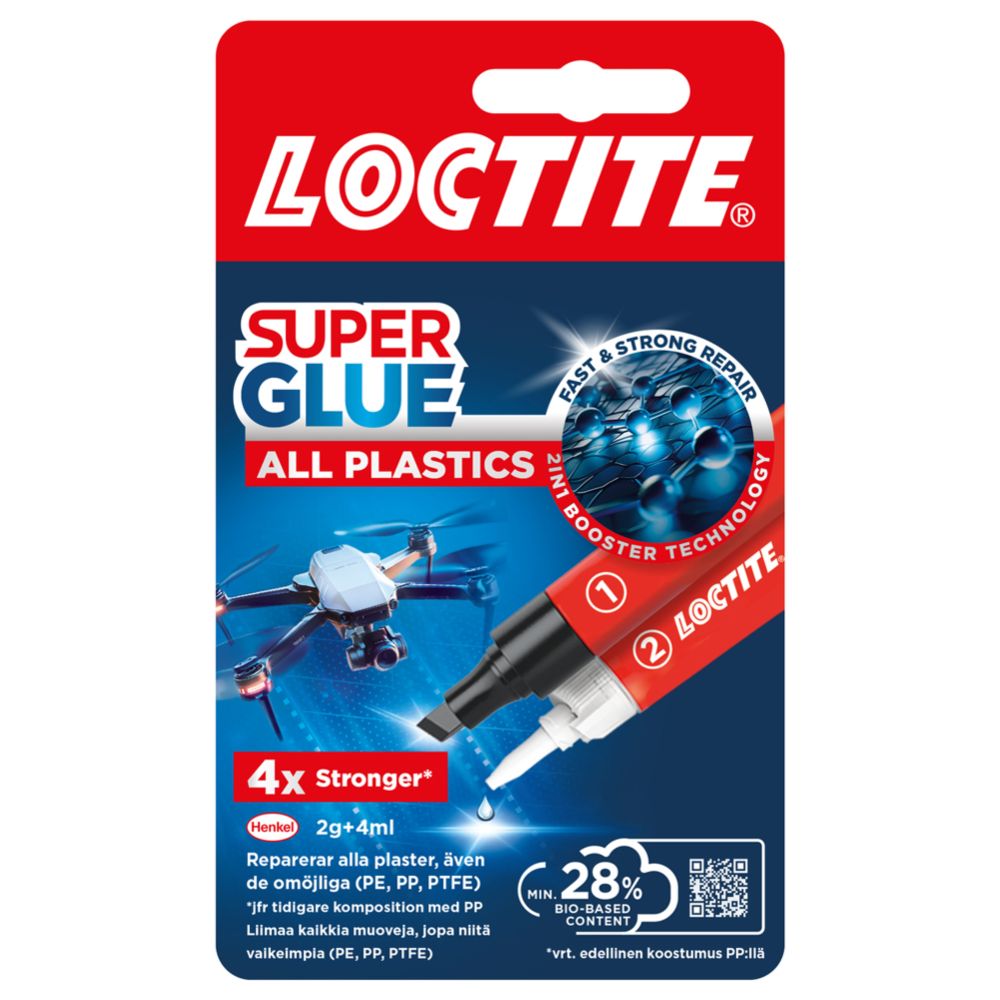 Loctite Super Glue All Plastics plastliim 2 g + 4 ml