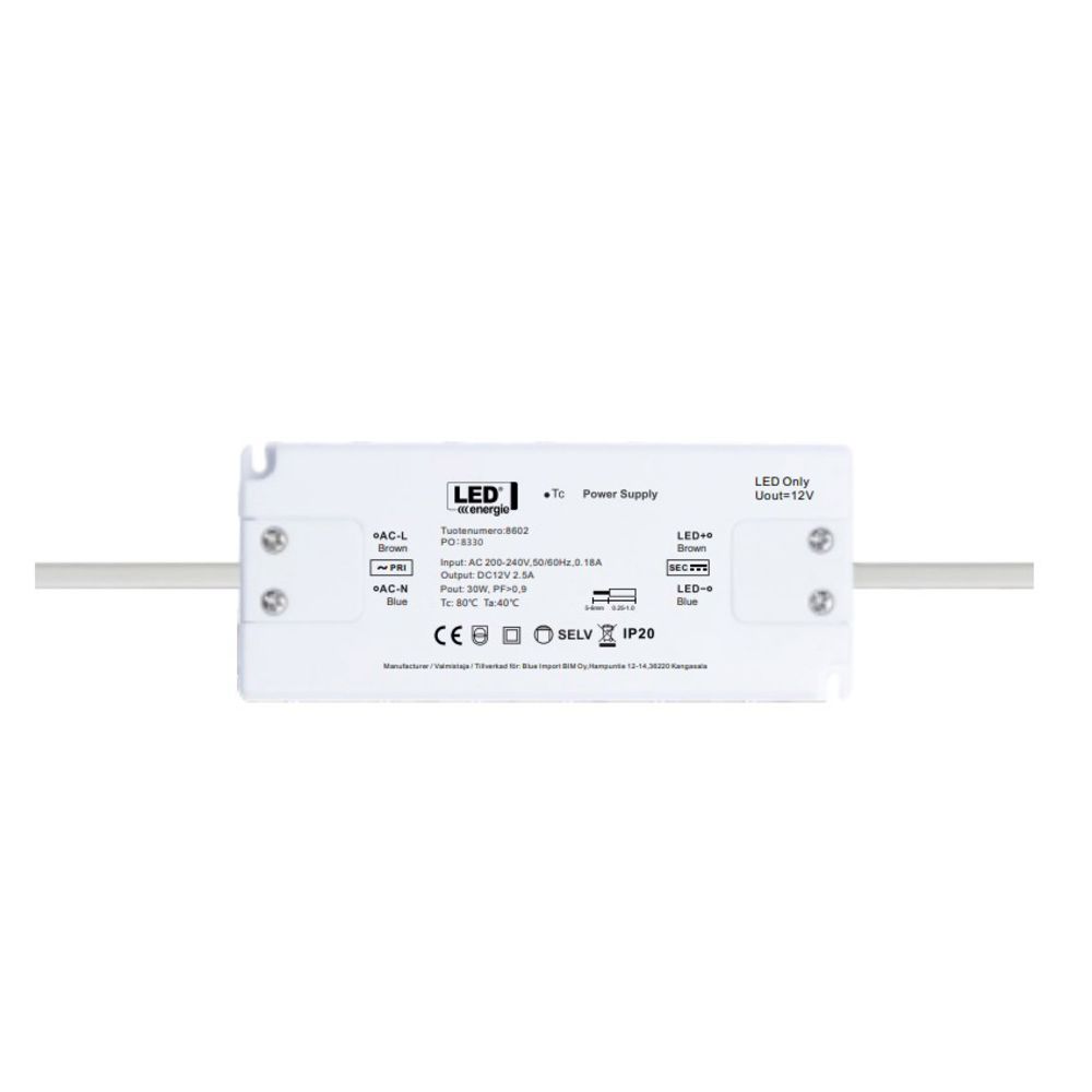 Led Energie LED-trafo, 12 V, 30 W, IP20