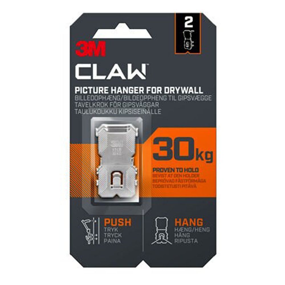 3M CLAW™ tavelkrok för gipsvägg 30 kg 2 st.