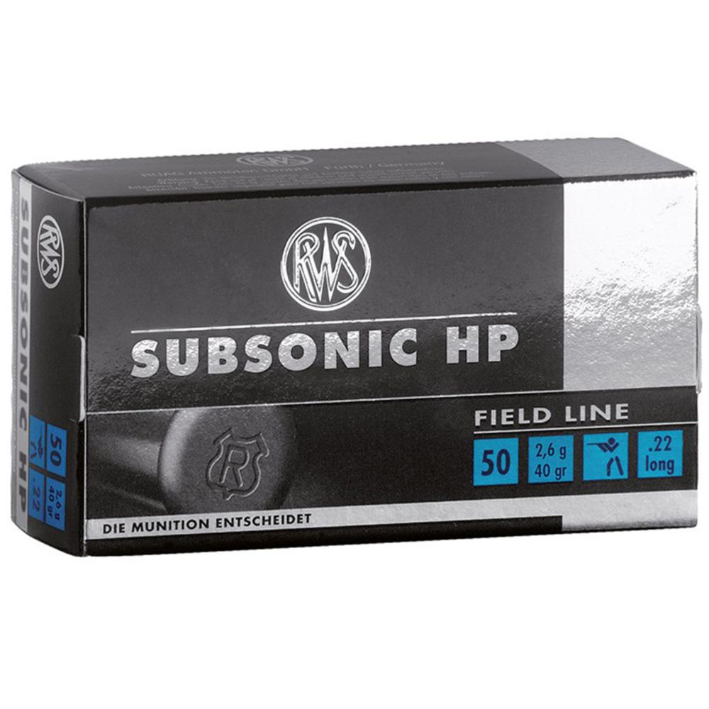 RWS Subsonic HP .22 LR 2.6 g/40 gr 315 m/s 50 kpl