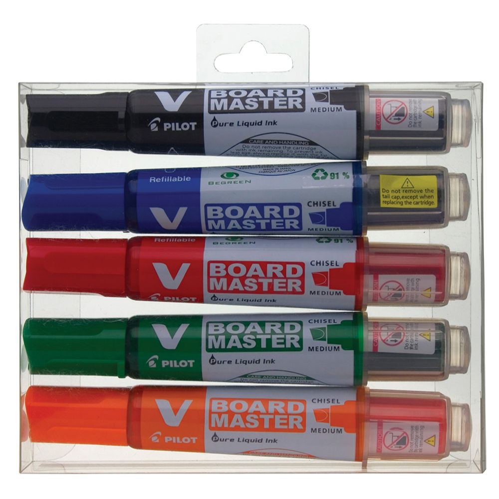 Pilot V Board Master tahvlimarker ümar ots erinevad värvid 5 tk