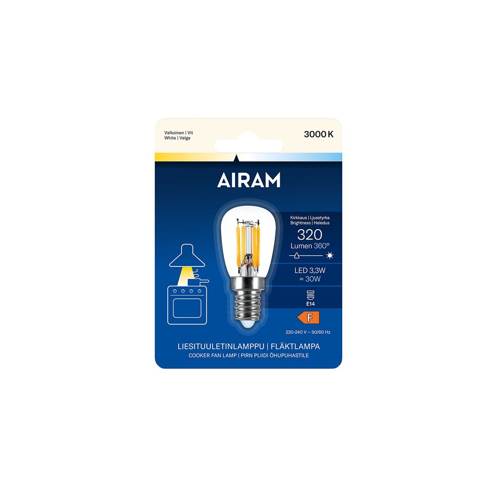 Airam LED-lampa köksfläkt E14 3,3 W 3000 K 320 lm