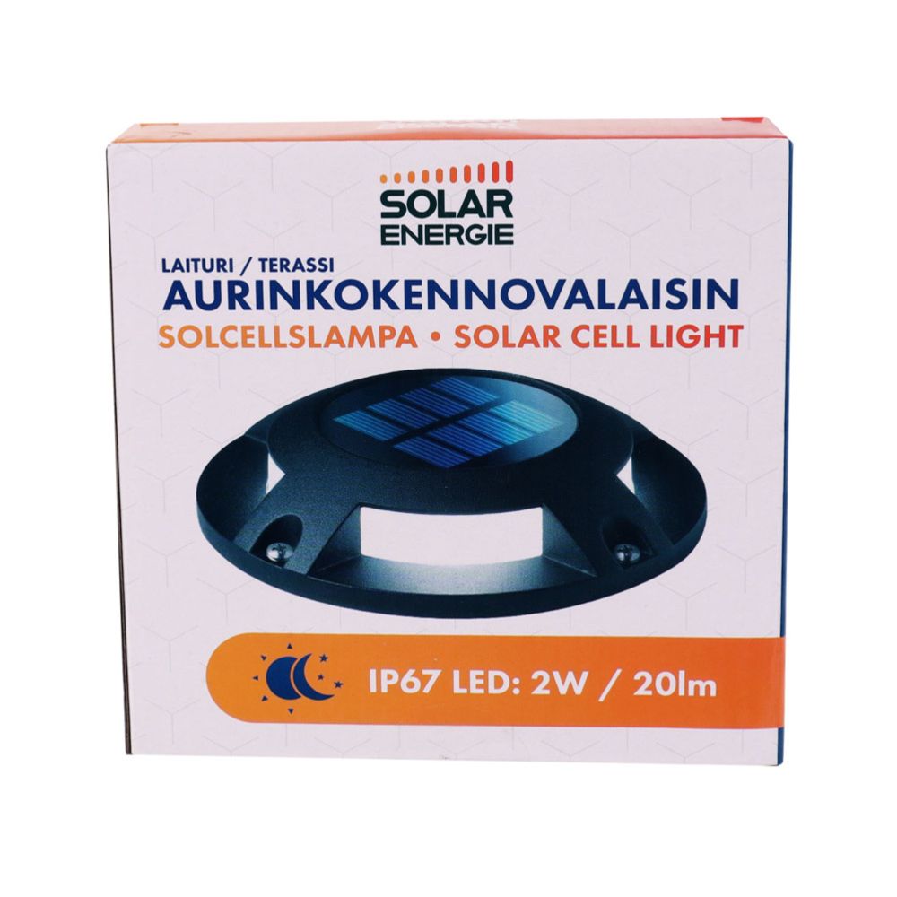 Solar Energie brygglampa med solcell 2 W 20 lm IP67