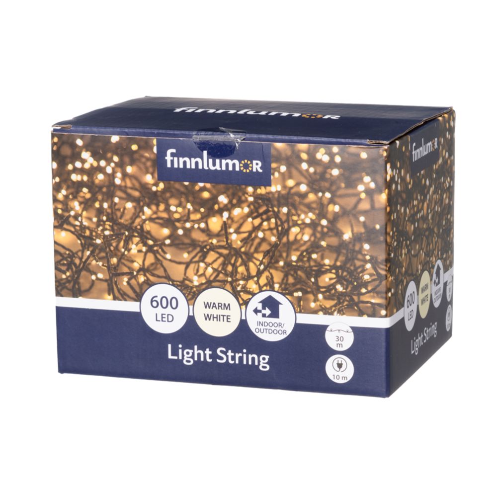Finnlumor 600 LED-välisvalguskett, soe valge
