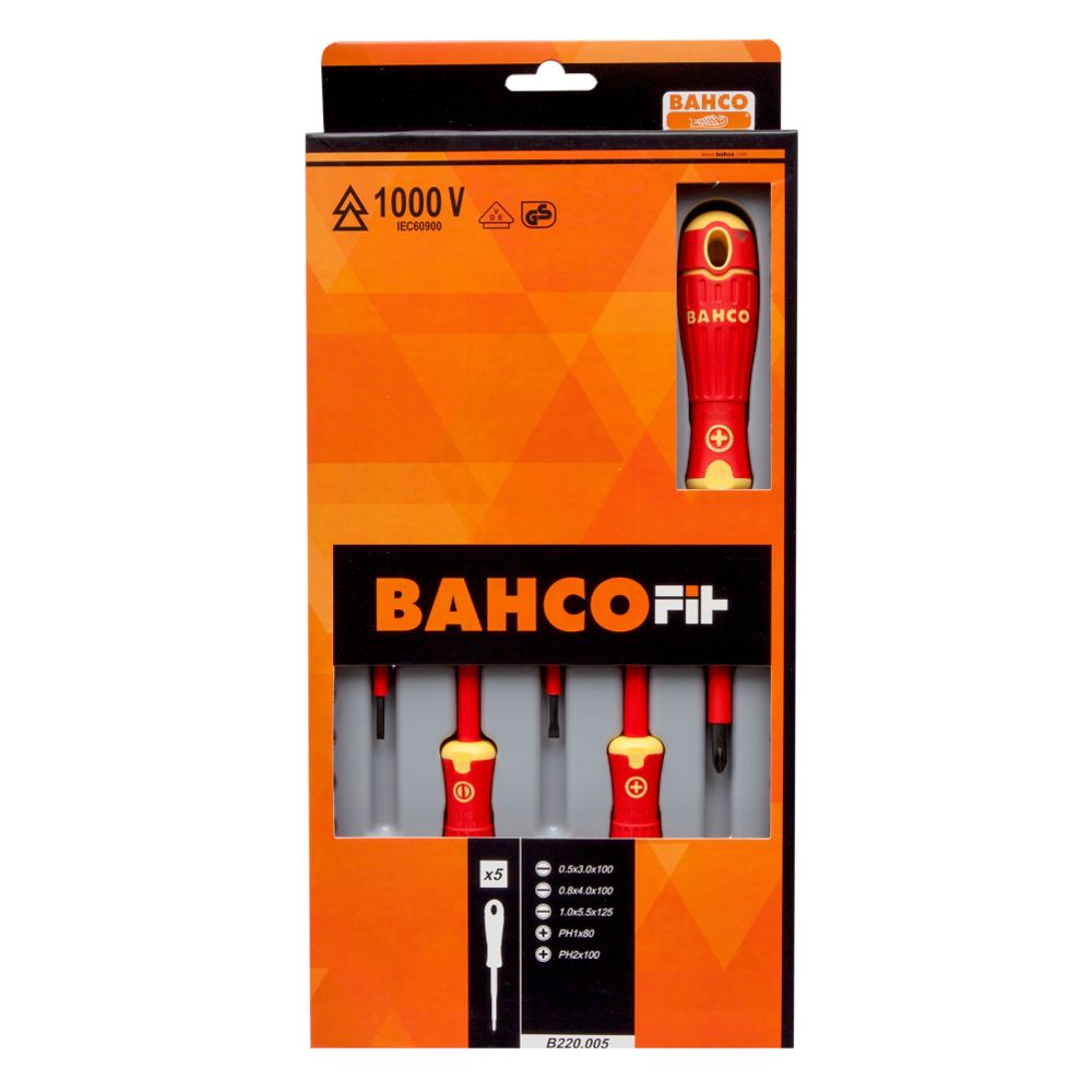 Bahco B220.005 skruvmejselsats VDE 1000 V 5 delar