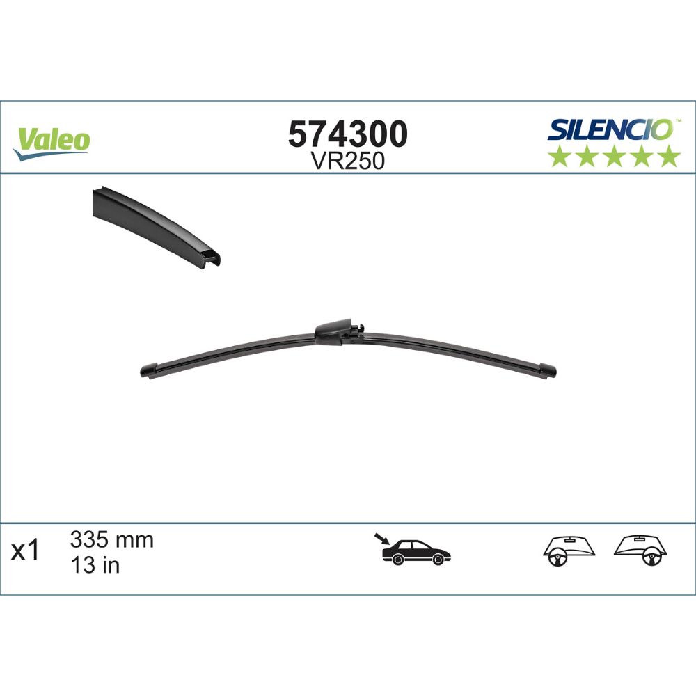 Valeo X-trm VM250/VR250 torkarblad bakruta 33,5 cm