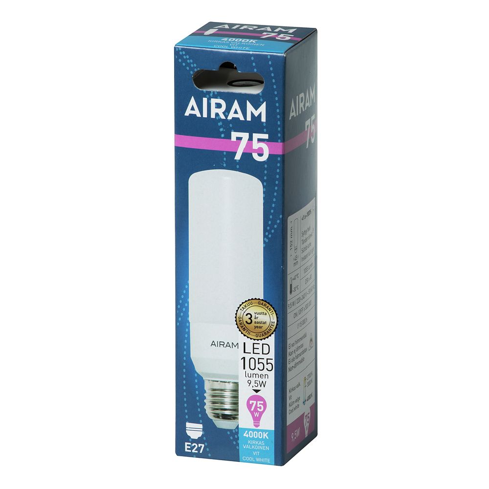 Airam LED Tubular lamppu E27 9,5W 4000 K 1055 lm
