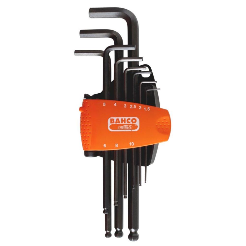 Bahco BE-9678 Sats med insexnycklar med kula 1,5 - 10 mm 9 delar