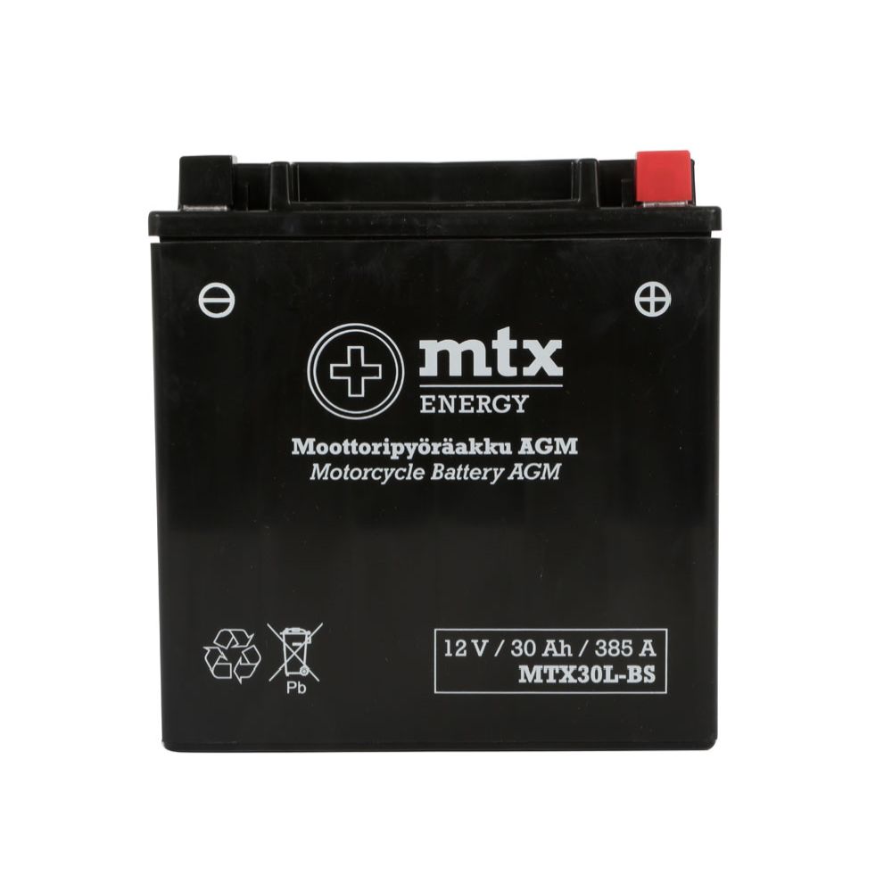 MTX Energy AGM-aku 12 V 30 Ah "MTX30L-BS" (P166 x L126 x K173 mm)