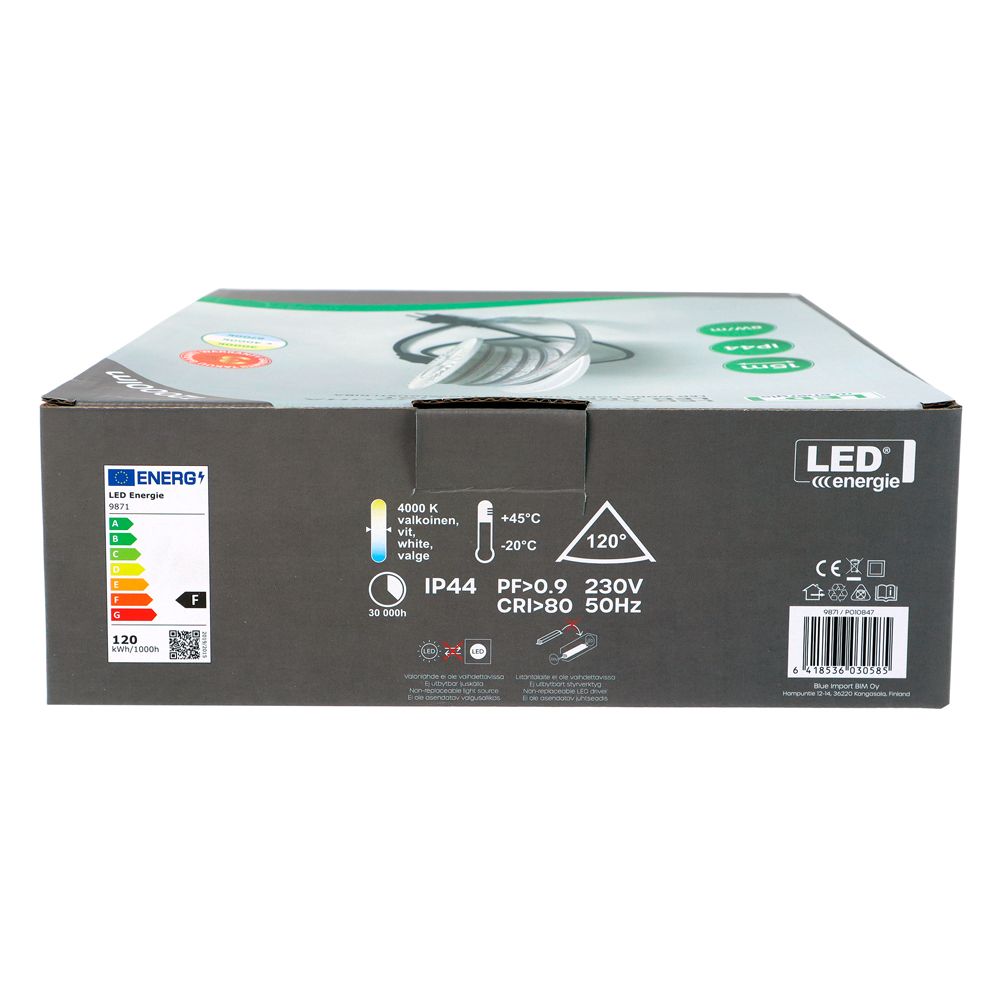 Led Energie LED-valonauha kelalla 230 V 12 000 lm 15 m