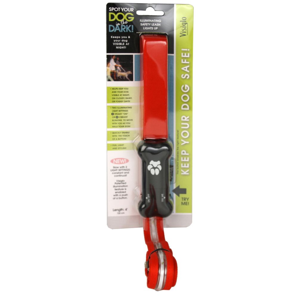 Visiglo hundkoppel blinkande röd