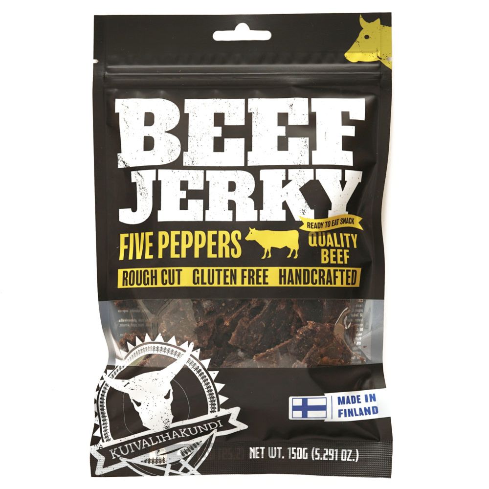 Kuivalihakundi Beef Jerky Five peppers torkat kött 150 g
