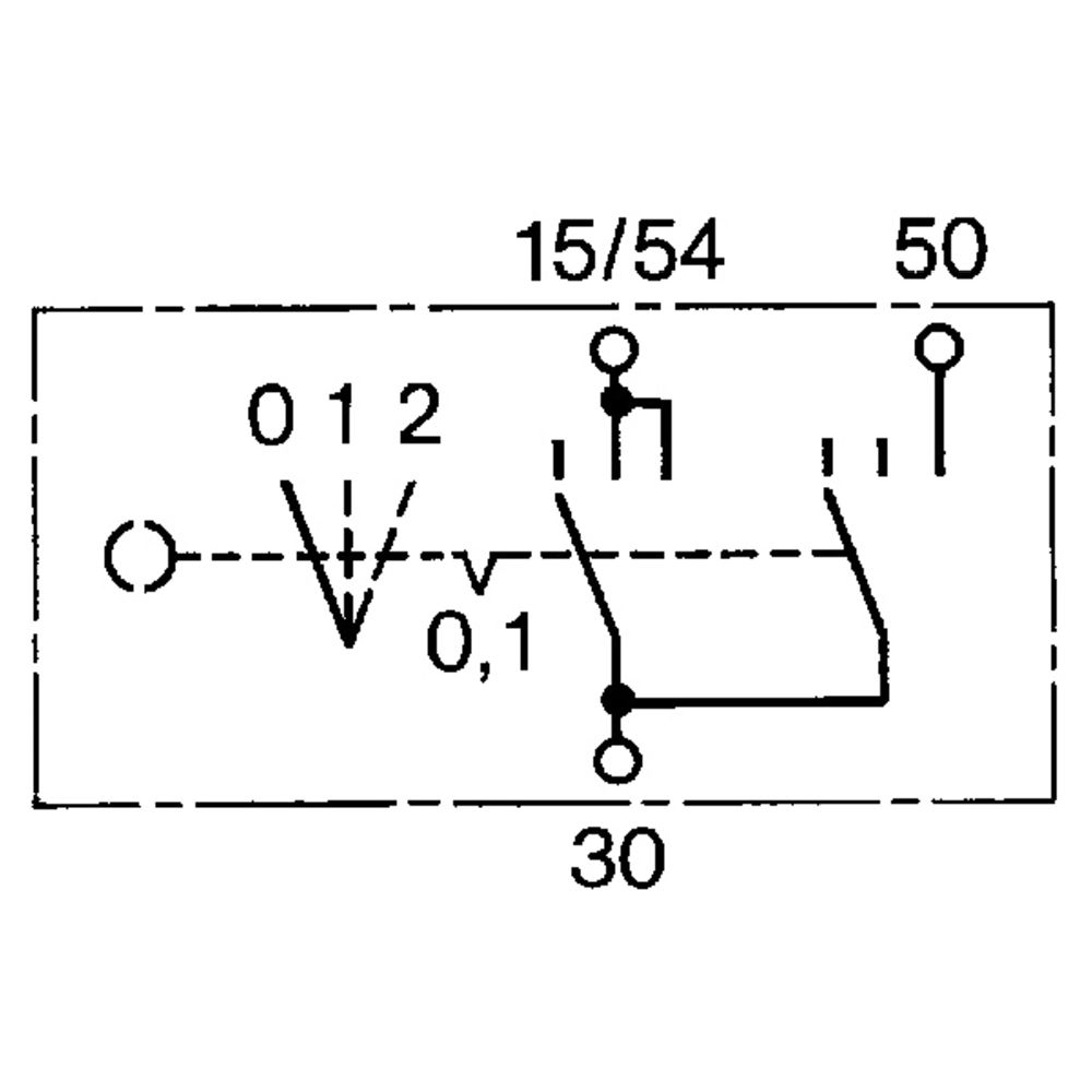 Bosch virtalukko metallia (0-1-Start / 3 x laattaliitin / 22.0x11.0 mm asennusreikään)