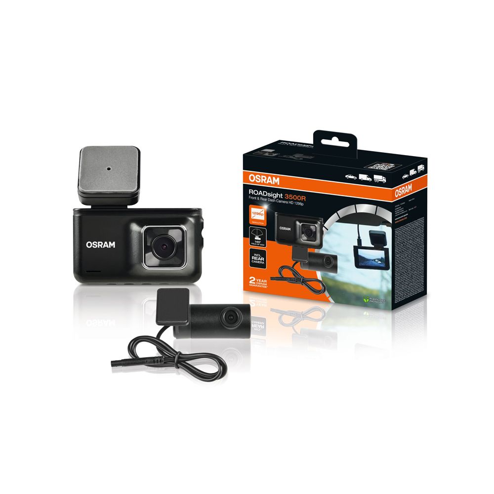 OSRAM ROADsight 3500R dashcam-paket fram och bak
