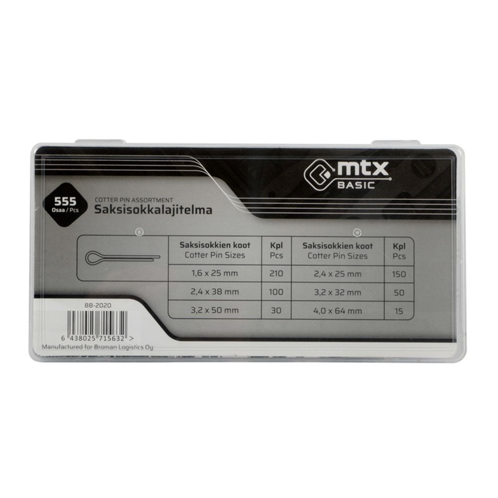 MTX Basic saksisokkalajitelma 555 osaa