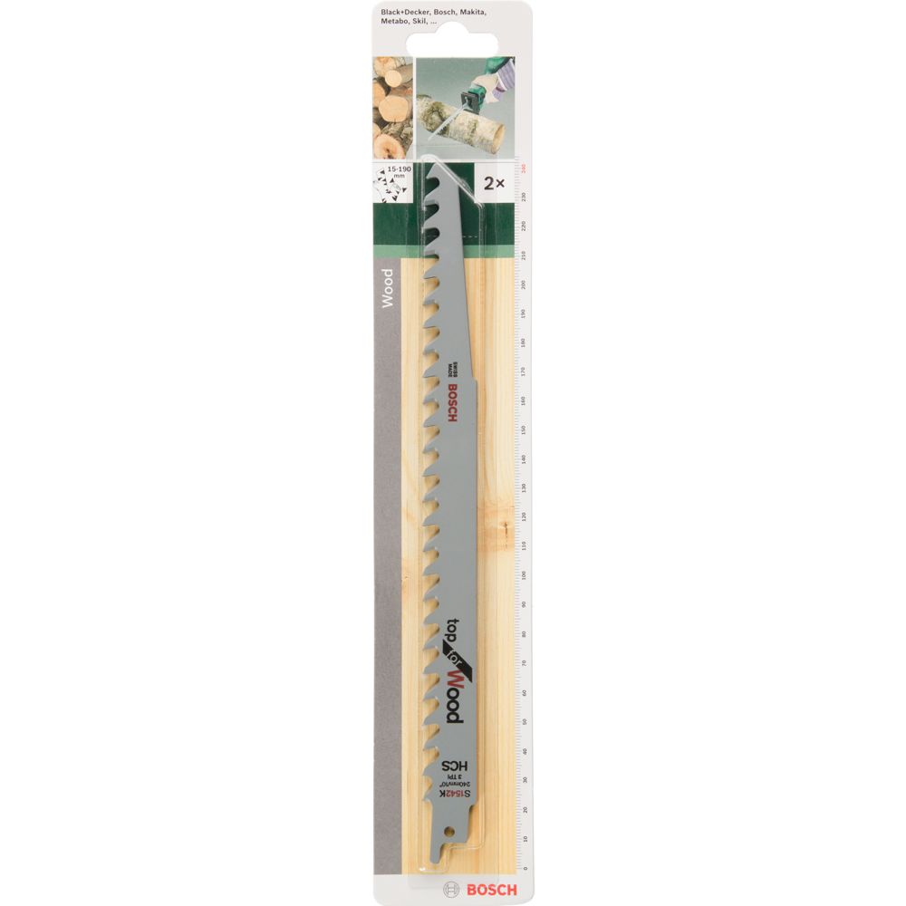 Bosch puukkosahanterä HCS, S 1542 K Top for Wood, 2 kpl