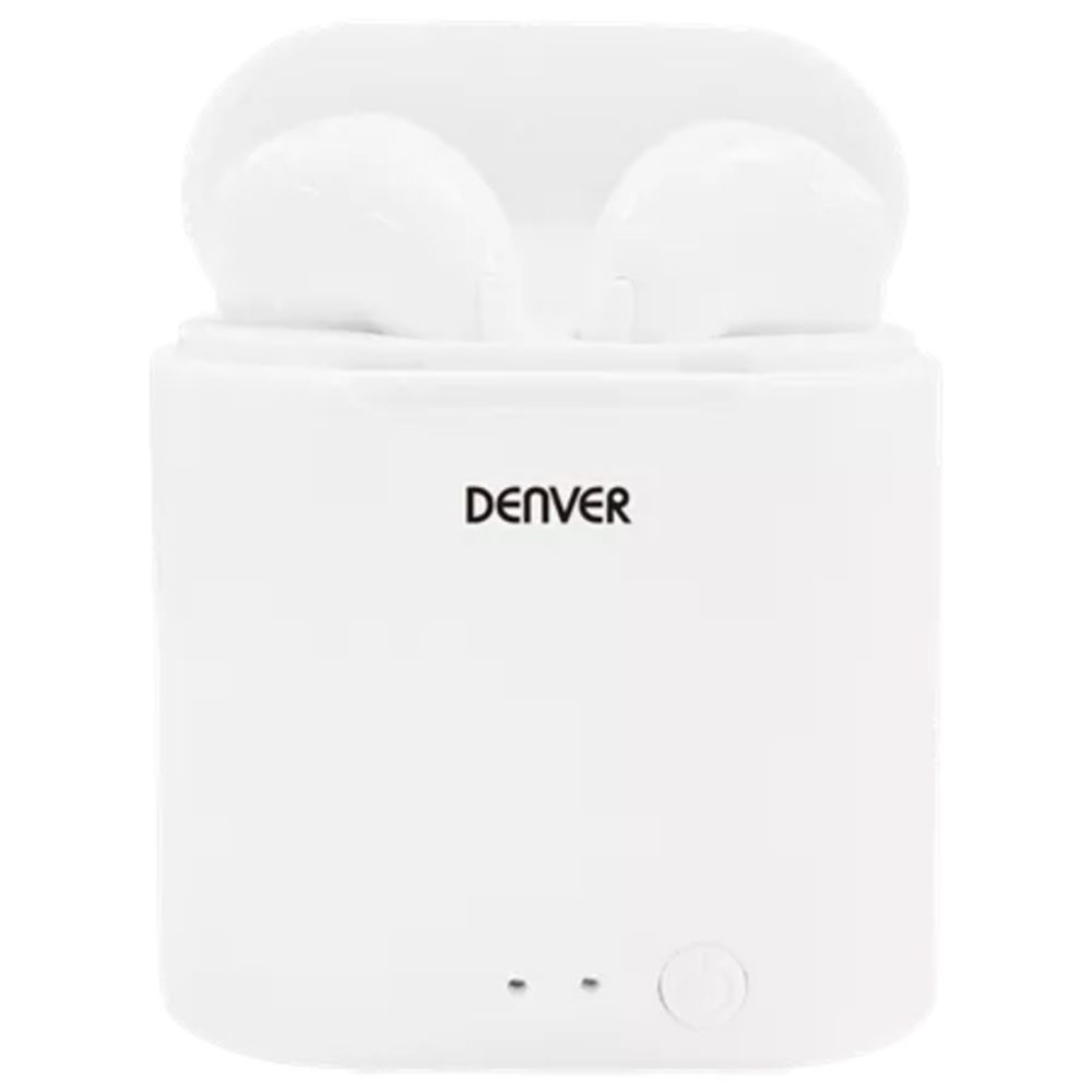 Denver TWE-36 True Wireless Bluetooth nappikuulokkeet valkoinen