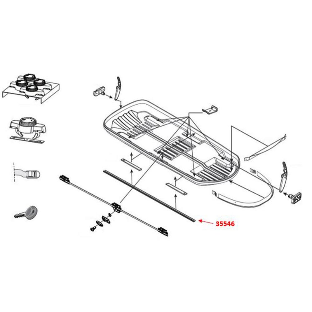 Hapro 35546 Pohjan tukirauta 2 kpl 1420 mm (sis. popniitit)