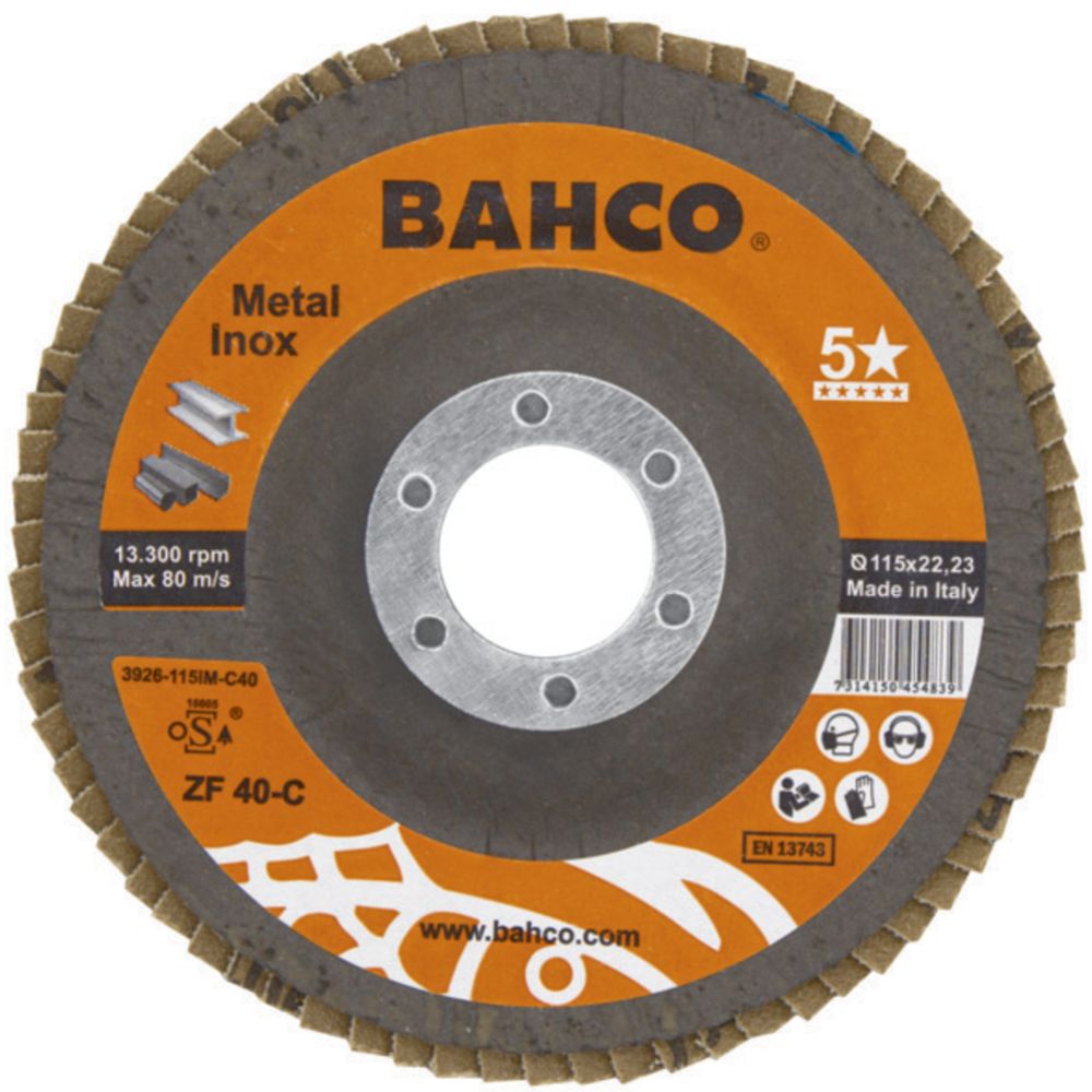 Bahco 3926-115IM-C60 Zirconium lamellslipskiva 115 mm P60