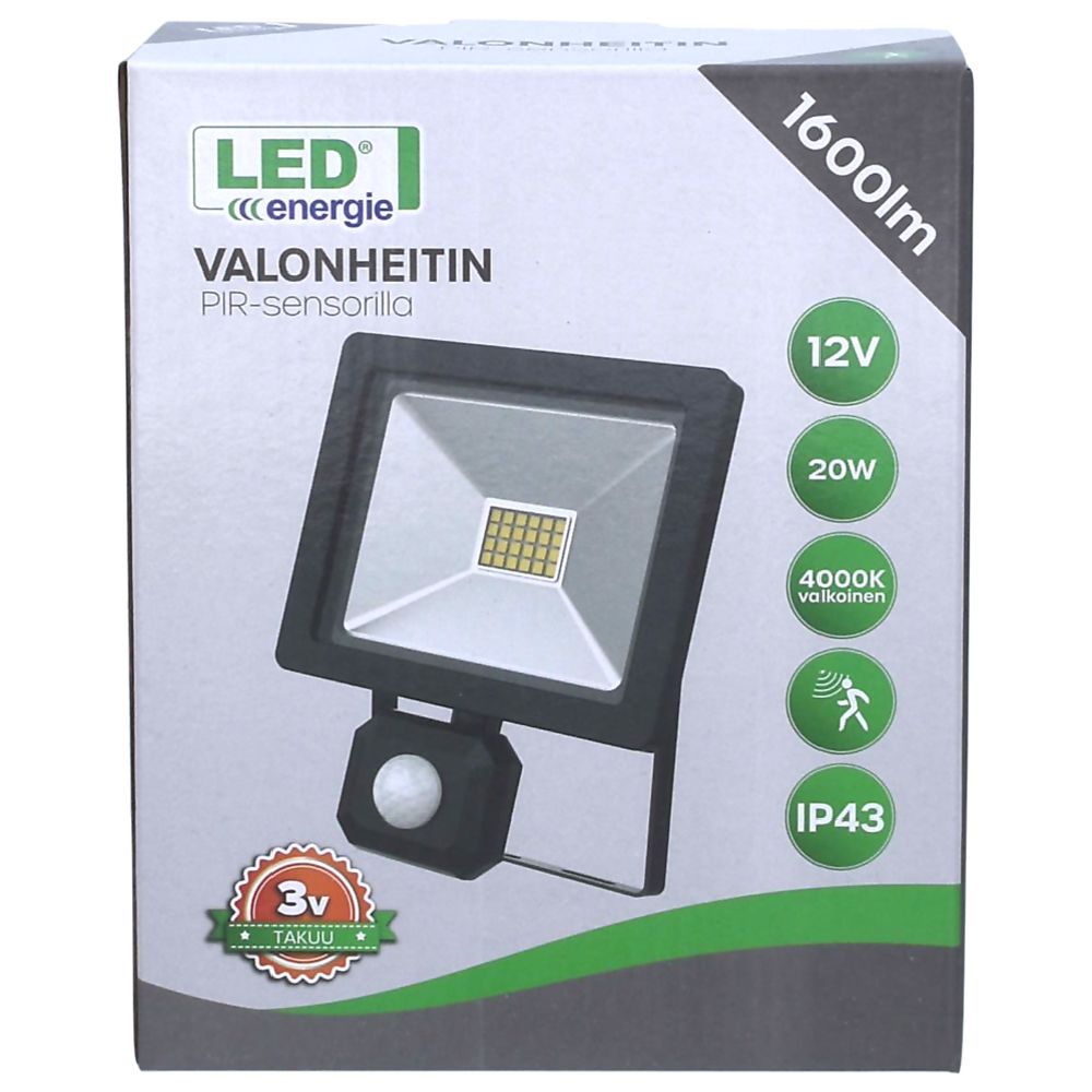 Led Energie PIR LED-valonheitin 20 W 12 V 1600 lm 4000 K IP43
