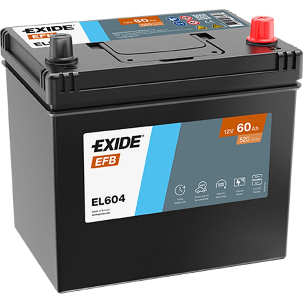 Exide EL604 60 Ah / 520 A batteri L230 x B173 x H222 -+