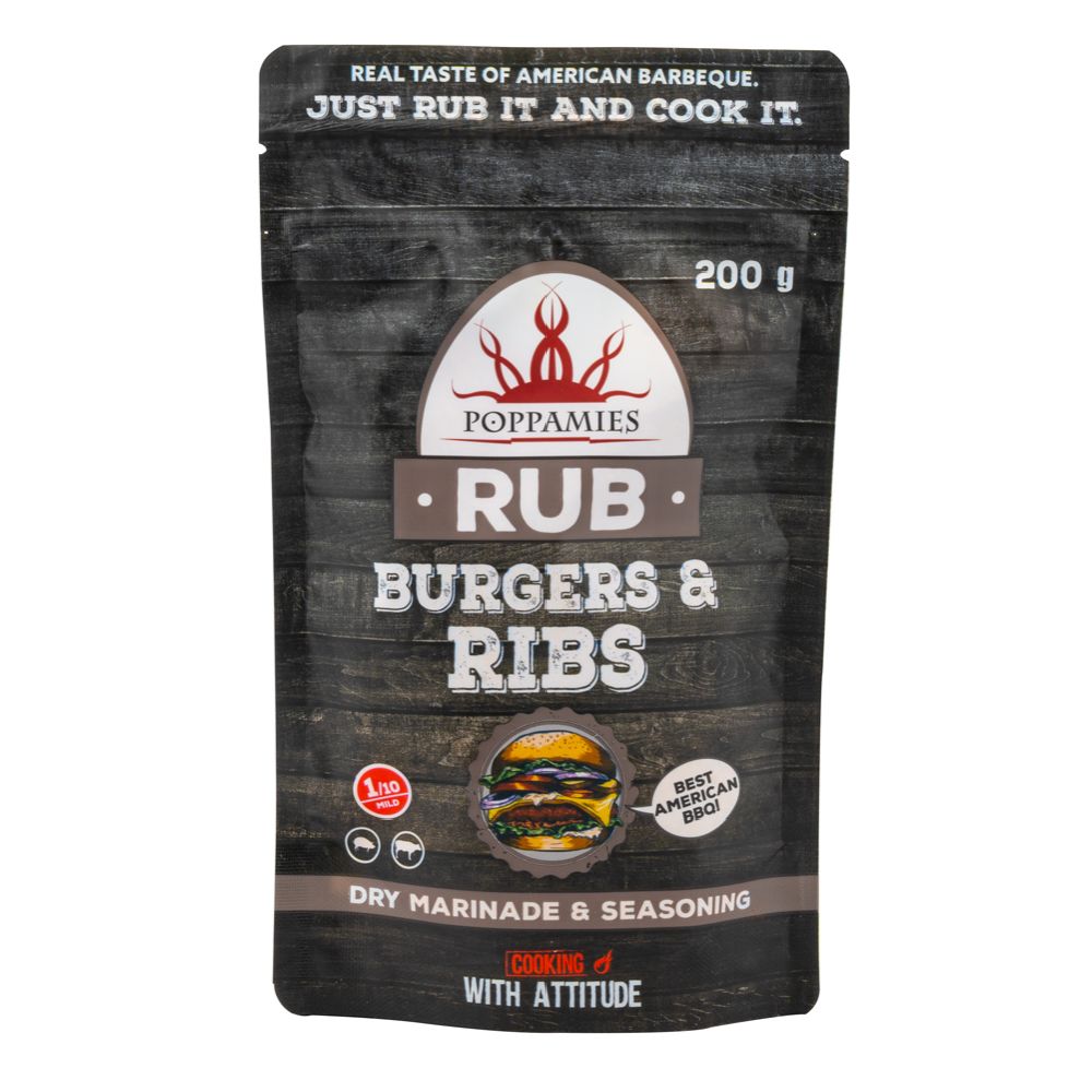 Poppamies Rub Burgers & Ribs kryddmix 200 g