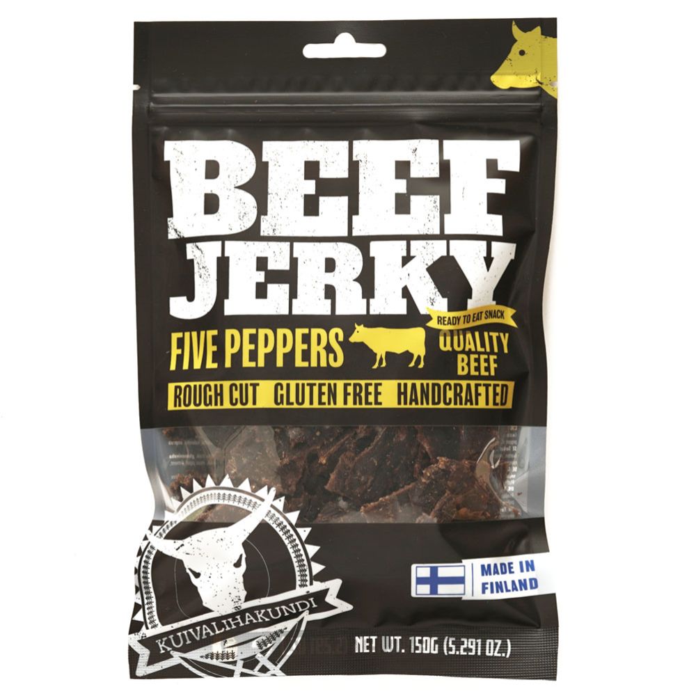 Kuivalihakundi Beef Jerky Five peppers  kuivaliha 150 g