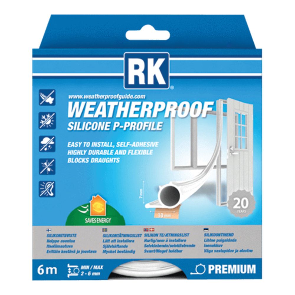 RK Akna- ja uksetihend P-profiil silikoon 6 m