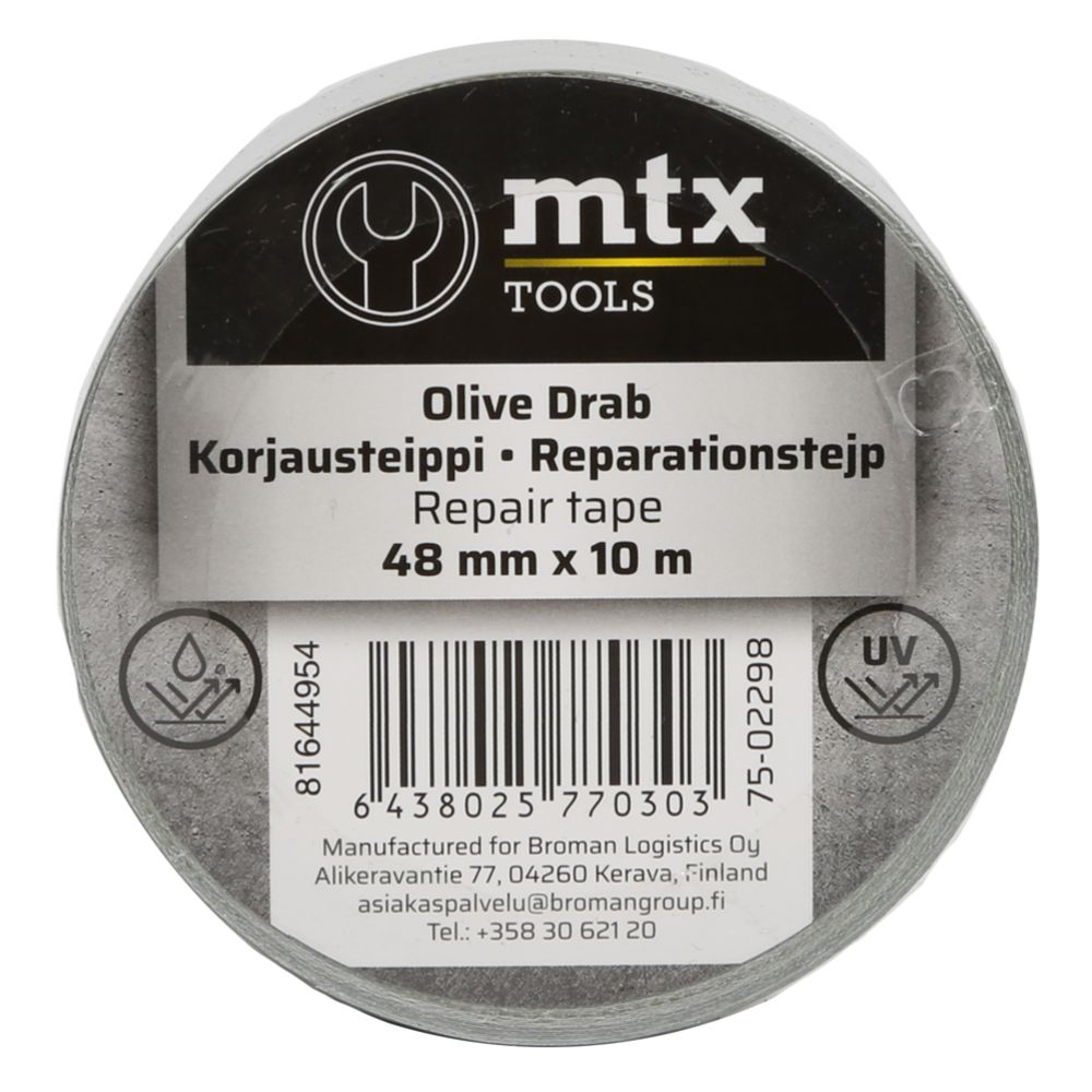 MTX Olive Drab korjausteippi 48 mm x 10 m oliivinvihreä