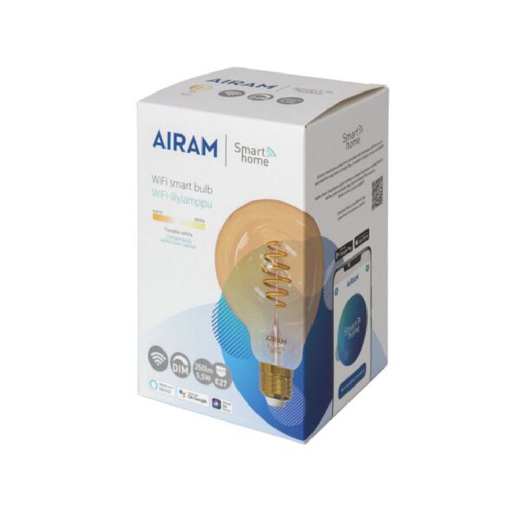 Airam Smart LED-ümarlamp, E27, 4,9 W, 1800—3000 K, 350 lm