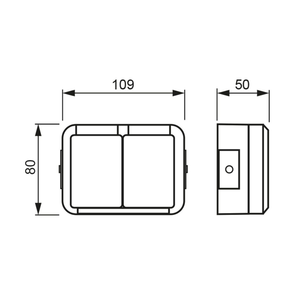 ABB Kosti 2-osaline pistikupesa, IP55, valge