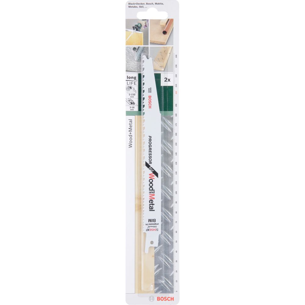 Bosch puukkosahanterä S 3456 XF Progressor for Wood and Metal, 2 kpl