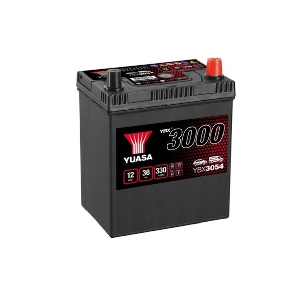 Yuasa YBX3054 36Ah / 330A akku P187 x L127 x K227 -+