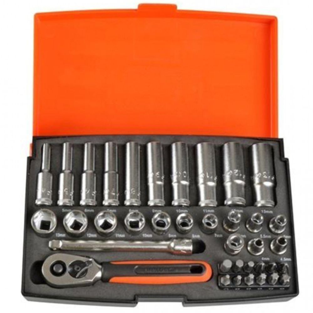 Bahco SL25L padrunikomplekt 1/4" lühikesed ja pikad 37 osa