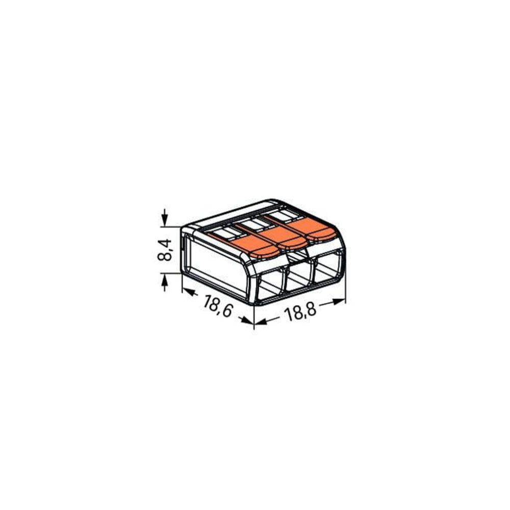 Wago 3-kontaktiline hoobpistik, 0,2—4 mm², 12 tk